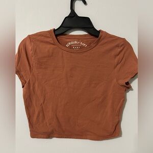 Aeropostale Seriously Soft Rust Crop Top
